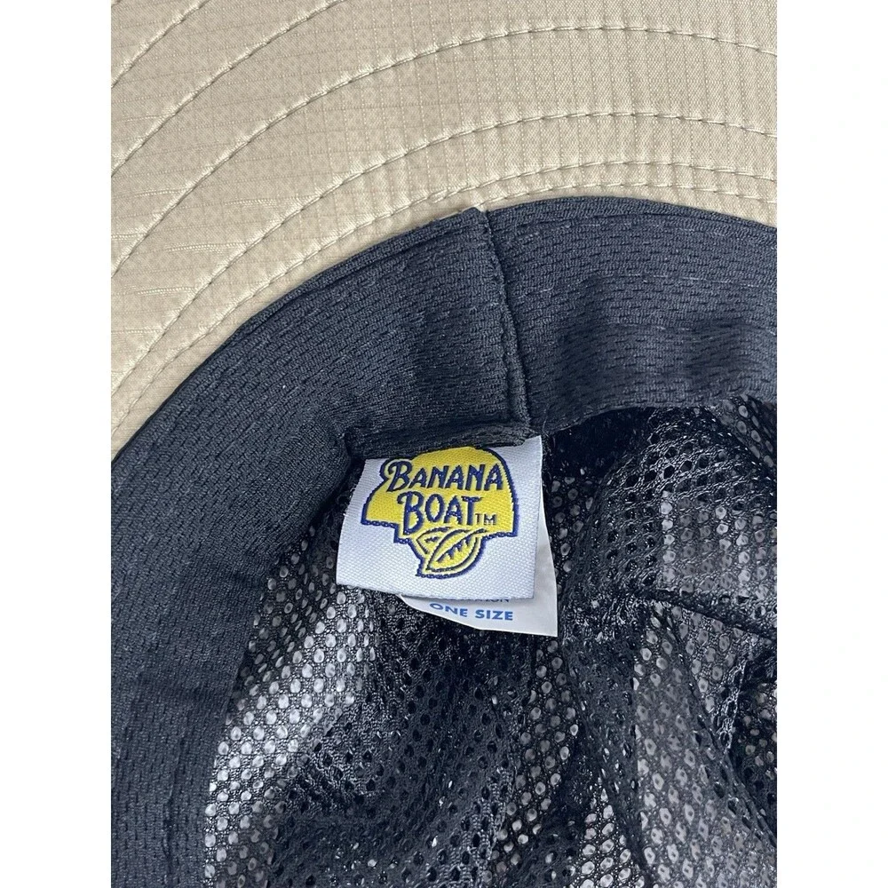 Women's Banana Boat Khaki Tan Outdoor Bucket Hat With Adjustable Head & Neck Tie